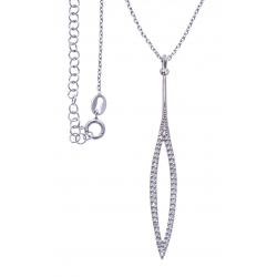 Collier argent rhodié 4,1g - zircons - hauteur 5,5cm - 38+5cm