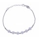 Bracelet argent rhodié 4,2g - 6 billes agathe blanche 6mm - 17+3cm