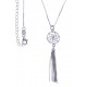 Collier argent rhodié 4,2g - attrape rêve et pampille 3cm - 40+5cm