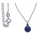 Collier argent rhodié 4,6g - quartz bleu - 38+5cm