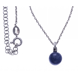 Collier argent rhodié 4,6g - quartz bleu - 38+5cm