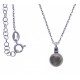 Collier argent rhodié 4,6g - labradorite - 38+5cm