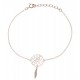 Bracelet plaqué or - attrape rêve - 1 plume - 17+3cm