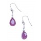 Boucles d'oreille argent rhodié 4,9g - cristal de Swarovski - peony pink