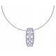 Collier argent rhodié 5,4g - zircons - 38+5cm