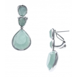 Boucles d'oreille argent rhodié 6g - amazonite