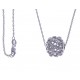 Collier argent rhodié 6,1g - boule -  zircons - 60cm