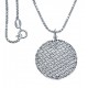 Collier argent rhodié 8g - rond diamètre 25mm -  zircons - 45cm