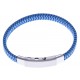 Bracelet acier homme - tissus bleu - largeur 0,8cm -  réglable 20-21,5cm