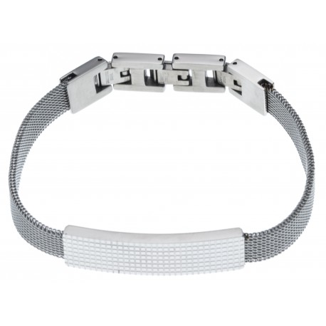 Bracelet acier homme maille milanaise - 2 extensions - 21  cm