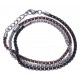 Bracelet acier homme 3 tours - 3 tons blanc, marron et noir - 60+3cm