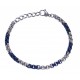 Bracelet acier homme - 2 tons - bleu et blanc - 20+3cm
