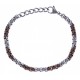 Bracelet acier homme - 2 tons - marron et blanc - 20+3cm