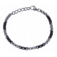 Bracelet acier homme - 2 tons - noir et blanc - 20+3cm