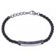 Bracelet acier homme - 2 tons - noir et blanc - 1 composant - 20+3cm