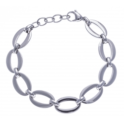 Bracelet acier - ovales - 18+3cm