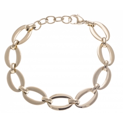 Bracelet acier doré - ovales - 18+3cm