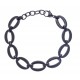 Bracelet acier noir - ovales - 18+3cm