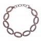 Bracelet acier café - ovales - 18+3cm