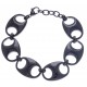 Bracelet acier noir - grain de café - 17+3cm