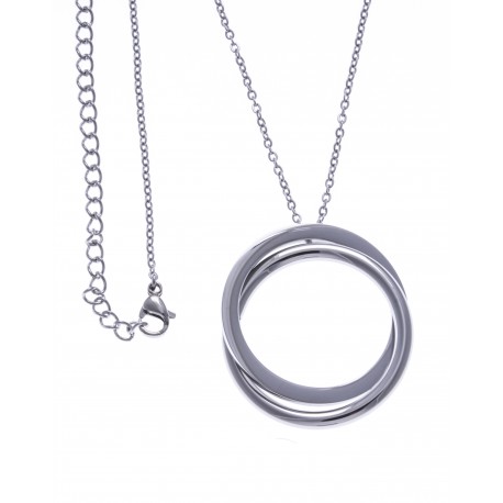 Collier acier 2 ronds - 40+10cm