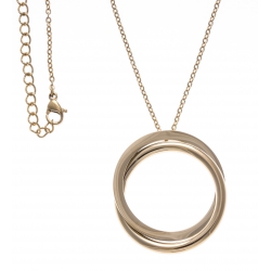 Collier acier doré - 2 ronds - 40+10cm