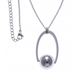 Collier acier boule tournante - 40+10cm