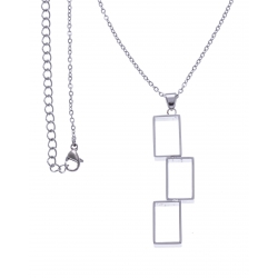 Collier acier rectangles modernes - 40+10cm