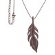 Collier acier café plume - 40+10cm