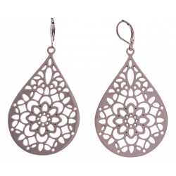 Boucles d'oreille acier rosé - hauteur 5cm
