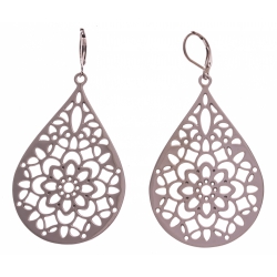 Boucles d'oreille acier rosé - hauteur 5cm