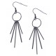 Boucles d'oreille acier noir - batons - hauteur 6cm