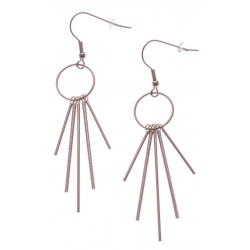 Boucles d'oreille acier rosé - batons - hauteur 6cm