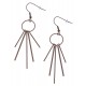 Boucles d'oreille acier café - batons - hauteur 6cm