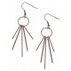 Boucles d'oreille acier café - batons - hauteur 6cm