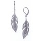 Boucles d'oreille acier plumes - hauteur 4cm