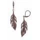 Boucles d'oreille acier café plumes - hauteur 4cm