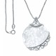 Collier argent rhodié 7,9g - cristal de roche - 45cm