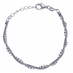 Bracelet argent rhodié 4,8g - 17+3cm