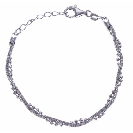 Bracelet argent rhodié 4,8g - 17+3cm