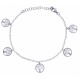 Bracelet argent rhodié 2,6g - 5 arbres de vie pendants - 17+3cm