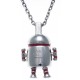 CHIKIBOT - Chikilove - Collier argent rhodié 4,7g - émail - maille forçat - oxyde de zirconium - 38+5cm