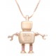 CHIKIBOT - Chikihugz Fille - Collier argent rhodié rosé 3,5g - émail - maille vénitienne - oxydes de zirconium - 40cm