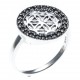 Bague argent rhodié 3,3g - fleur de vie - diamètre 1,5cm - T50 à 60