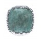 Bague argent rhodié 8,1g - amazonite - T52 à 60