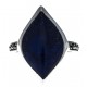 Bague argent rhodié 3g - lapis lazuli - marcassites - T52 à 60