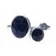 Bague argent rhodié 2,9g  - aquamarine - sodalite - T52 à T60