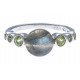 Bague argent rhodié 2,1g -  labradorite - péridot - T50 à 60