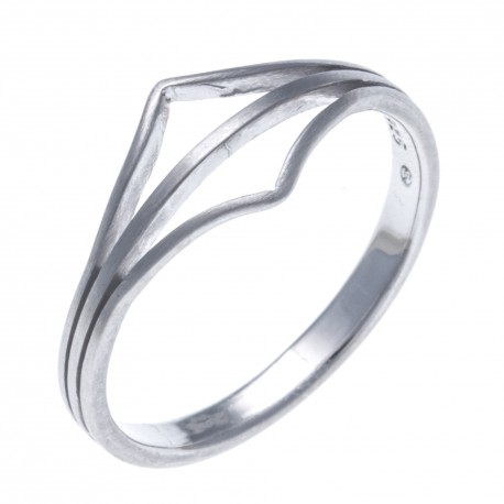 Bague argent rhodié 1,5g - finition mate - T50 à 60