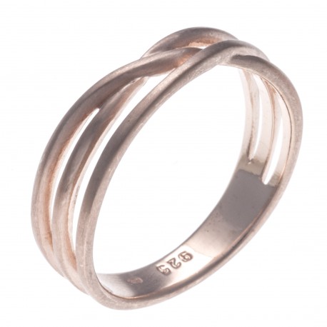 Bague argent rhodié 2g - infini - rosé - finition mate - T50 à 60